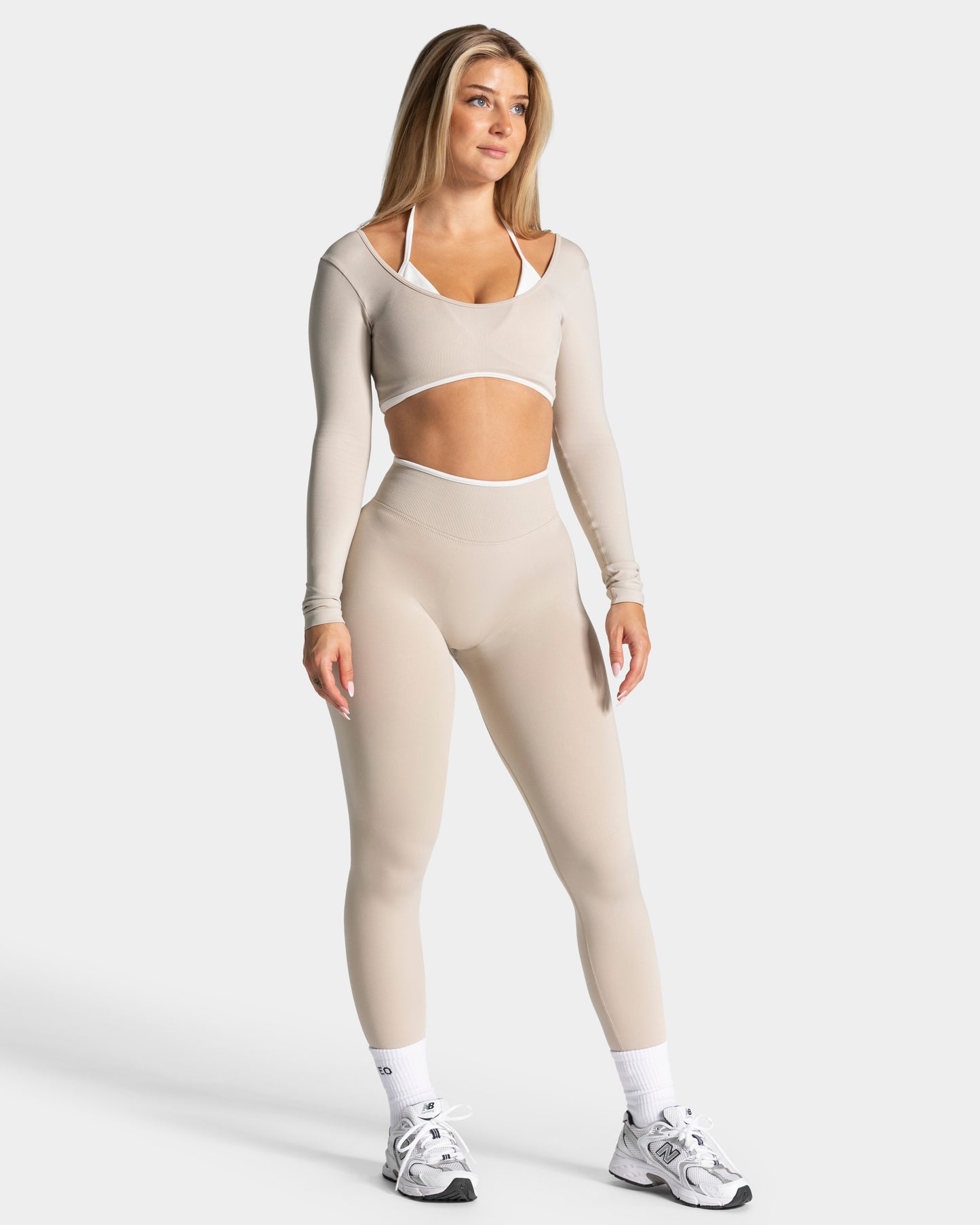 Contrastline Sculpt Scrunch Leggings ‘Cream’