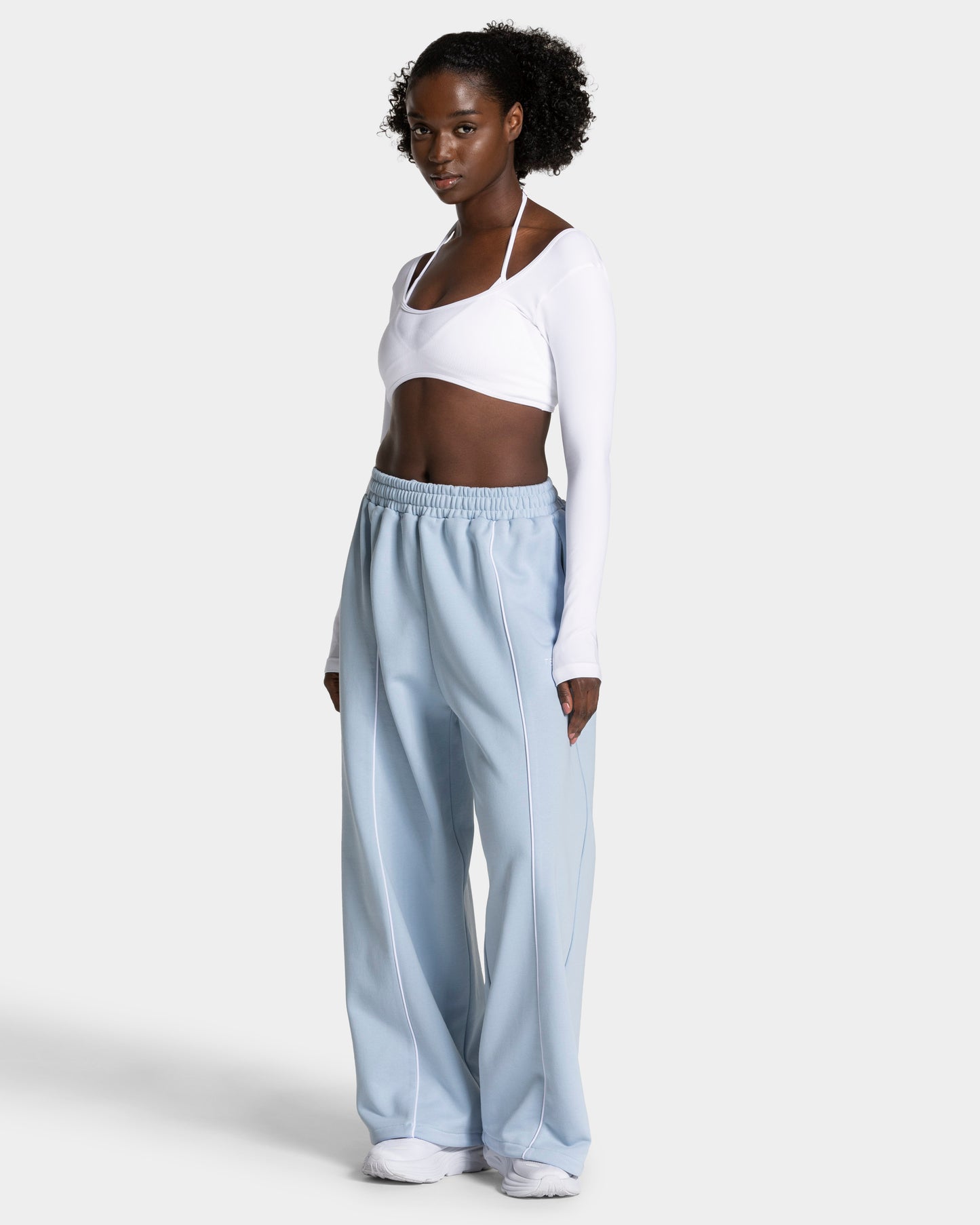 Contrastline Wide Leg Joggers ‘Baby Blue’