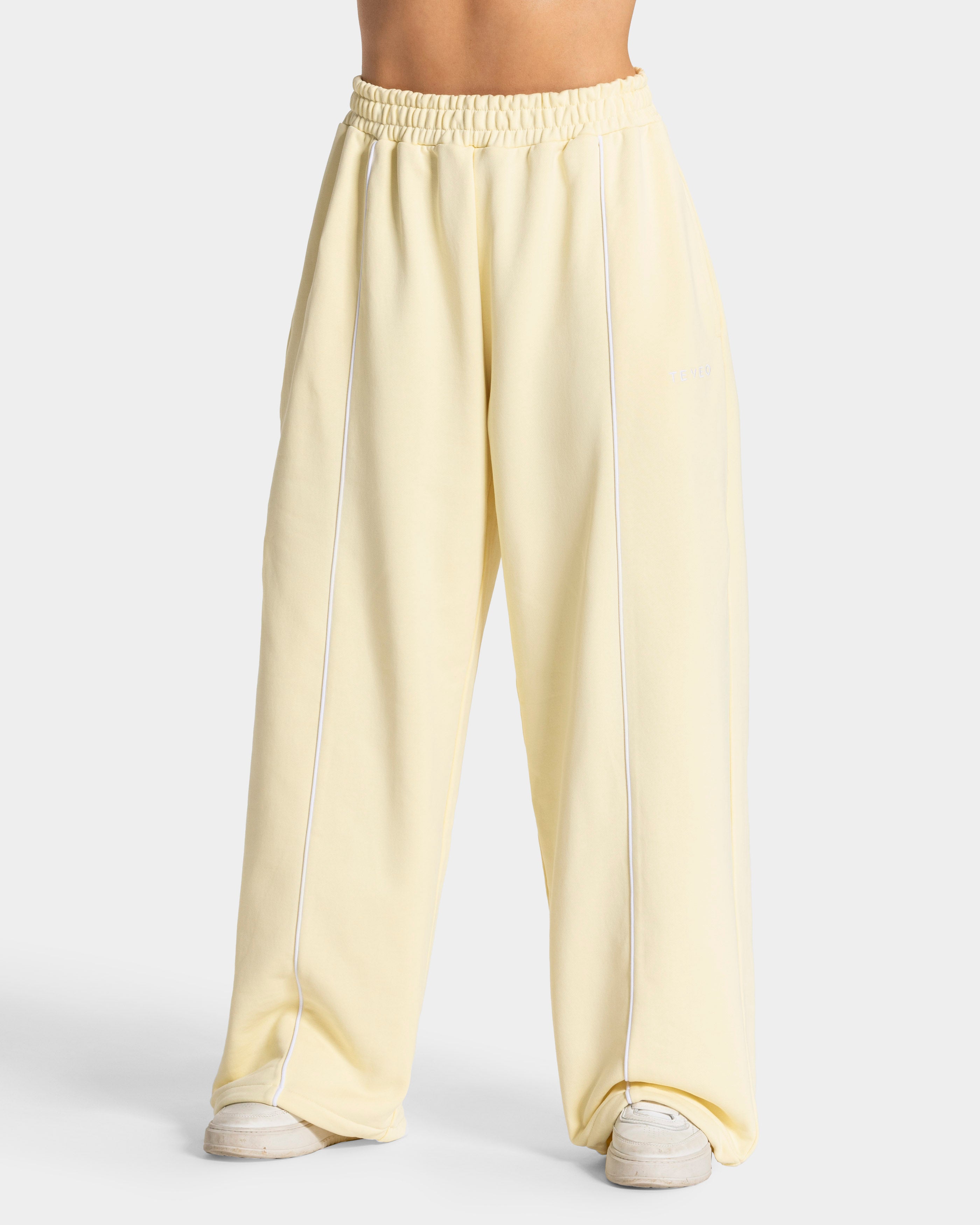 Comfy Wide Leg Jogging Pants - Yellow main image 1