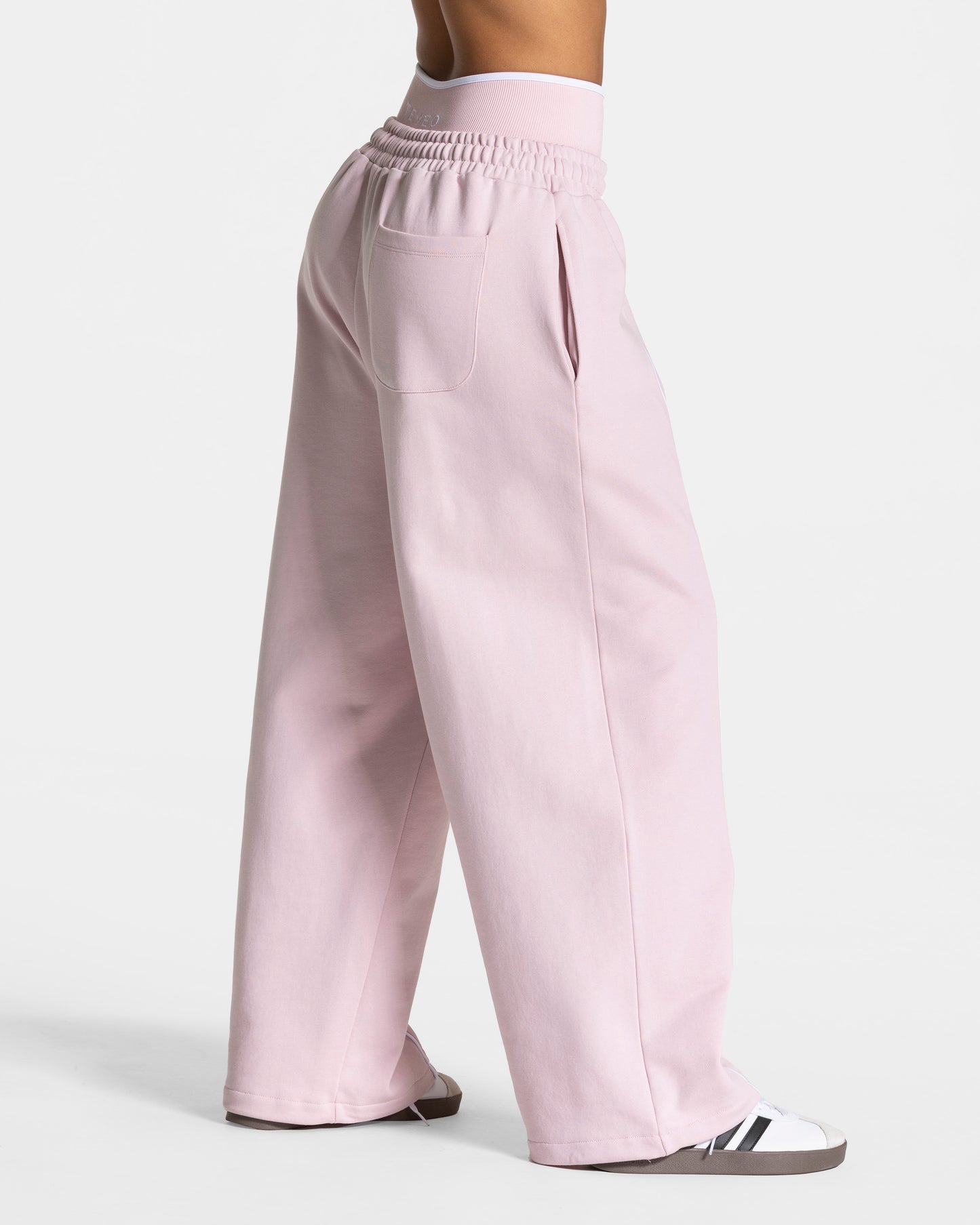 Contrastline Wide Leg Joggers ‘Pink’