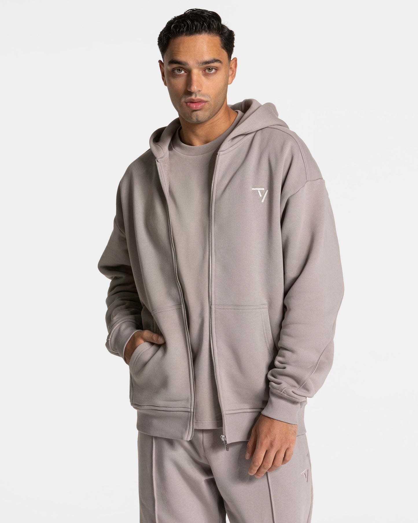 Contrastline Zip Jacket ‘Stone’