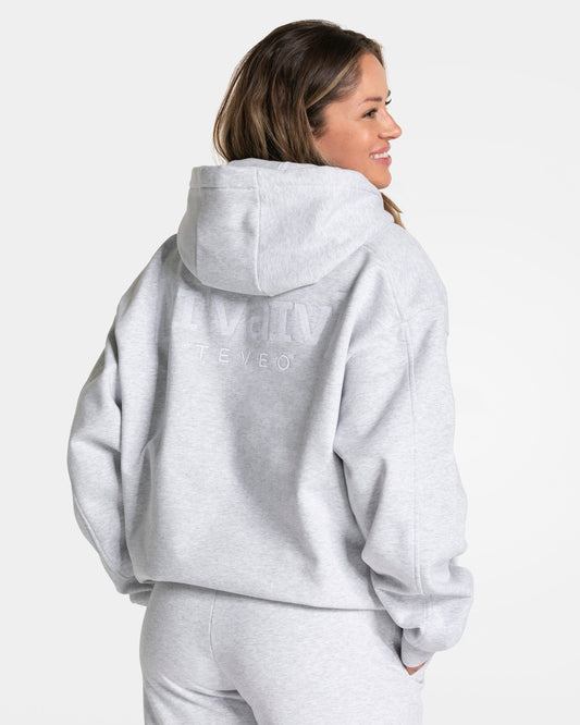 Sweat à capuche oversize RI’VAIV « gris clair »
