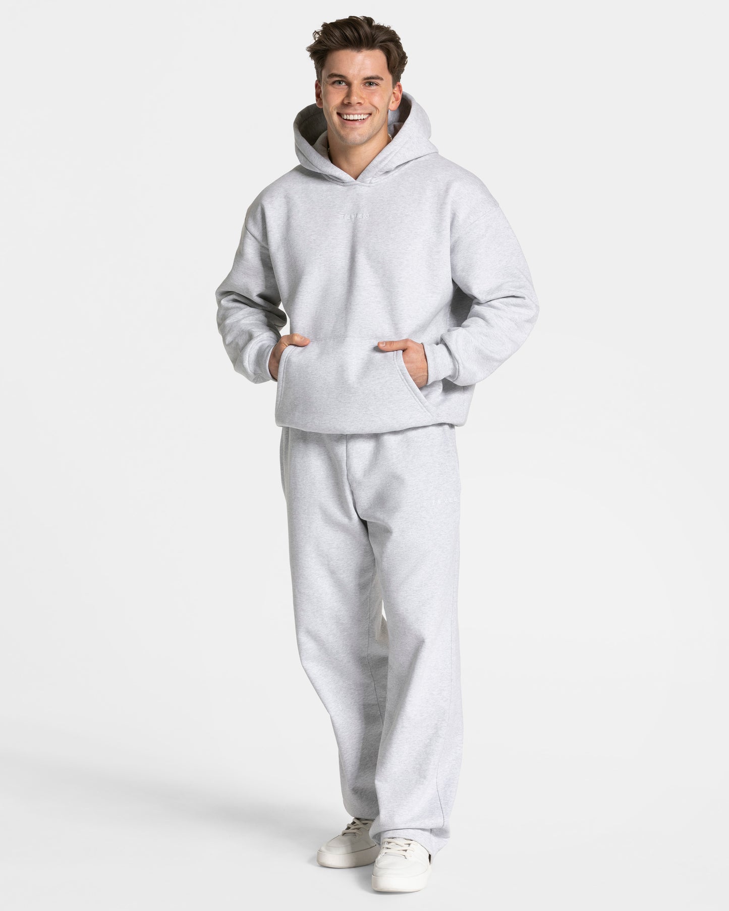 Sweat à capuche oversize RI’VAIV « gris clair »