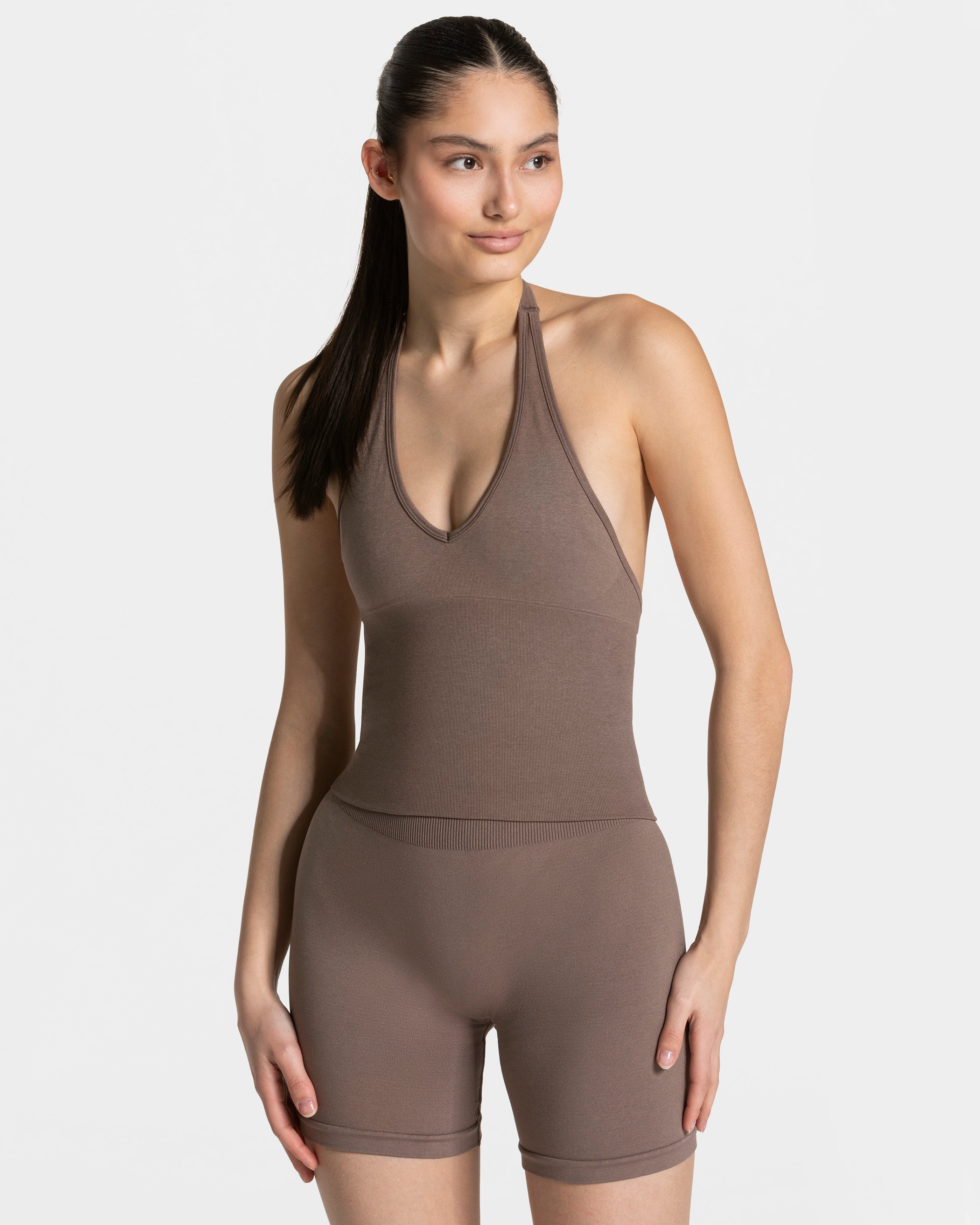 Timeless Pro Neckholder Top "Mokka"