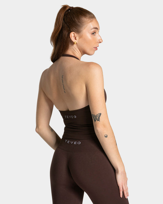 Top con scollo all’americana Timeless Pro "Espresso"