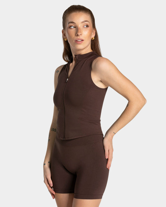 Canotta con cerniera Timeless Pro "Espresso"