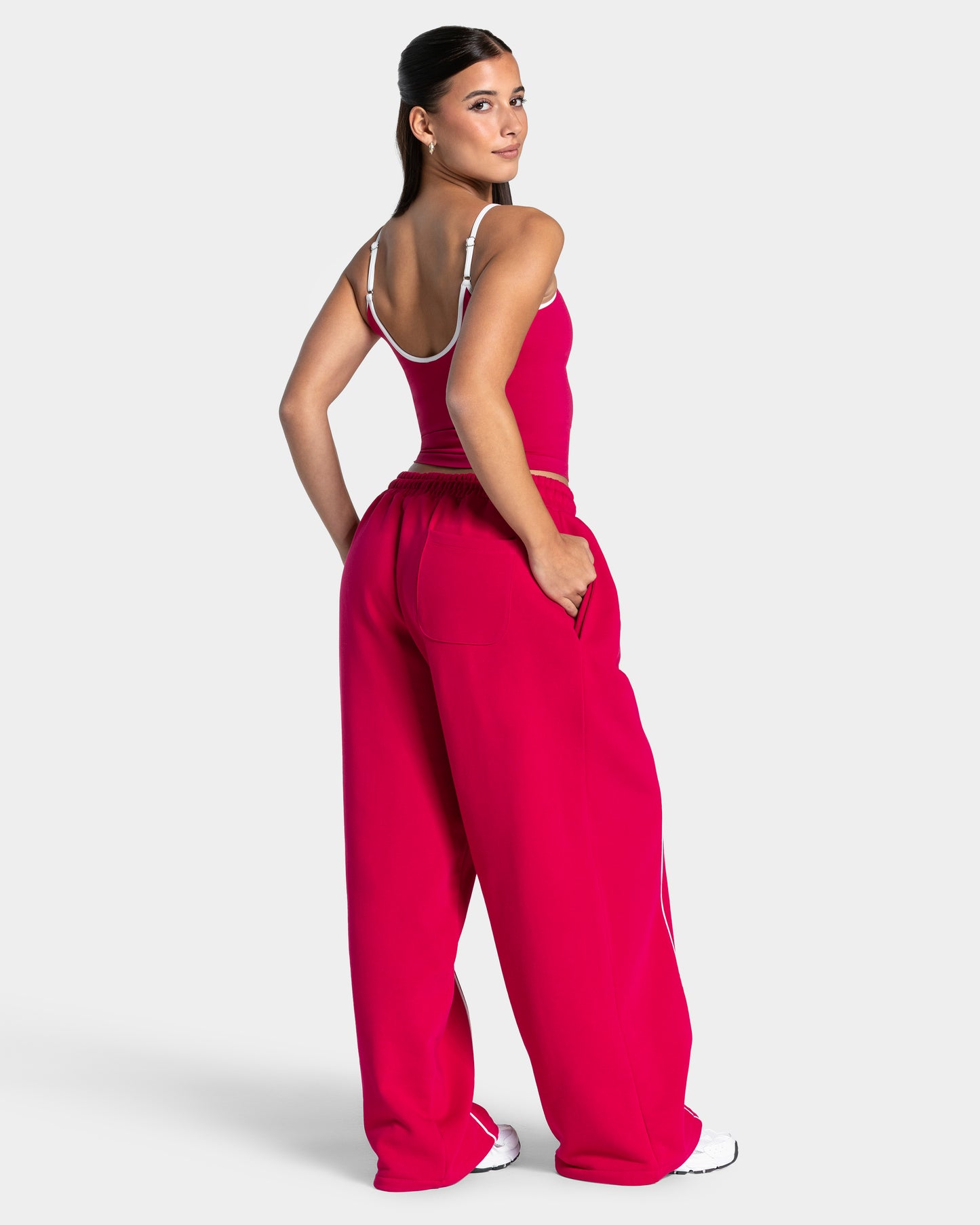 Camiseta de tirantes finos Contrastline «Raspberry»