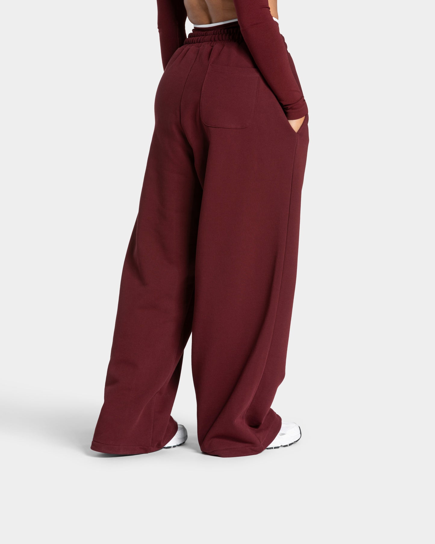 Contrastline Wide Leg Joggers ‘Burgundy’