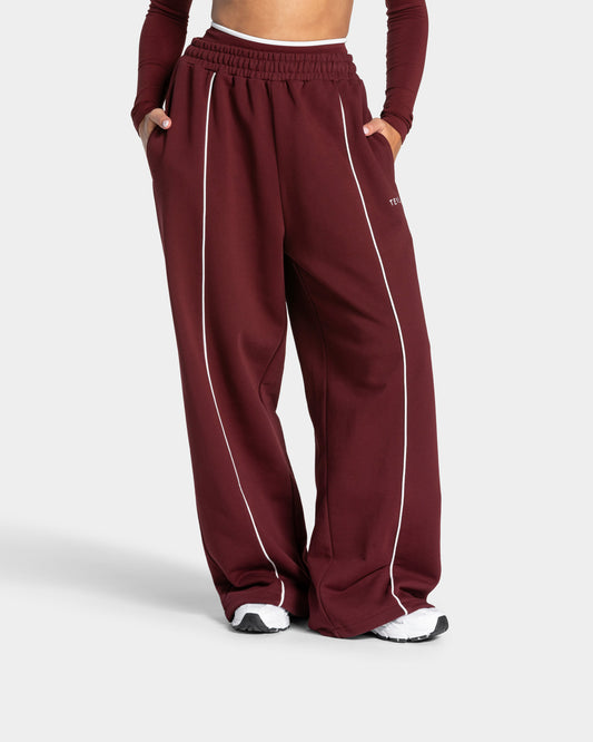 Contrastline Wide Leg Joggers ‘Burgundy’