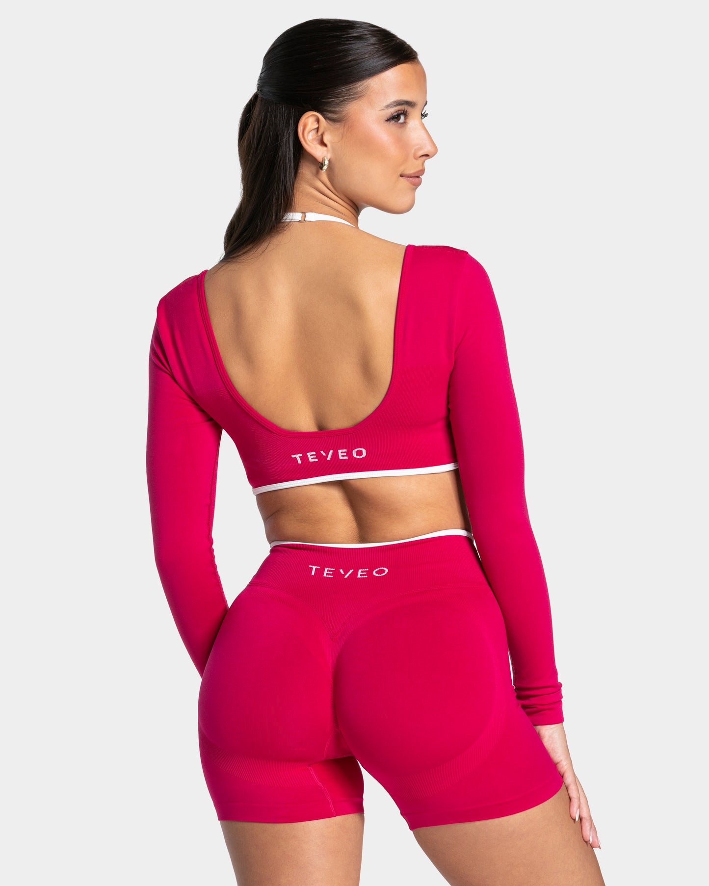 Camiseta de manga larga Contrastline «Raspberry»