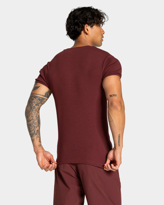 T-shirt côtelé Workout « merlot »