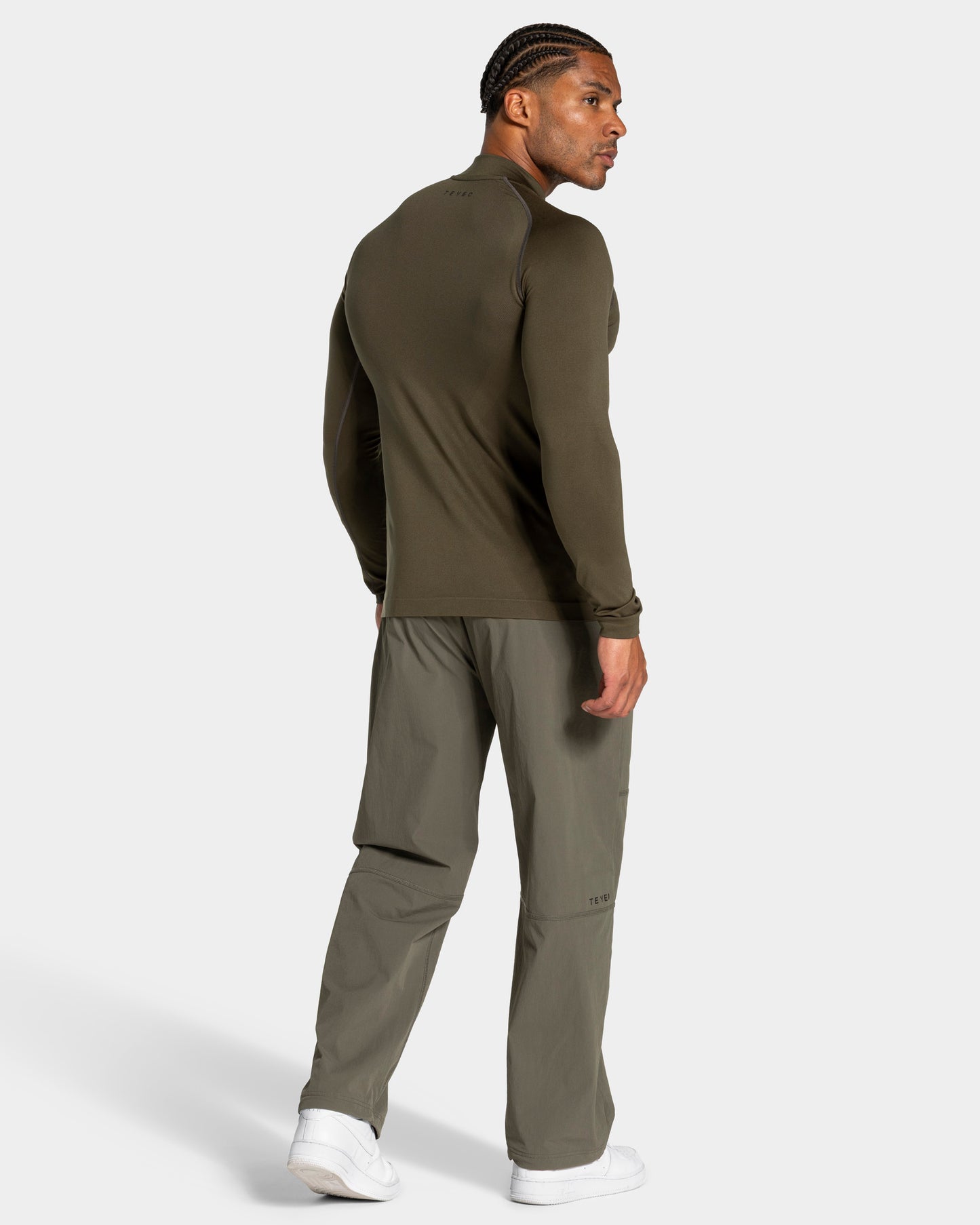 Maglia a manica lunga Workout Seamless Half Zip “Olive"