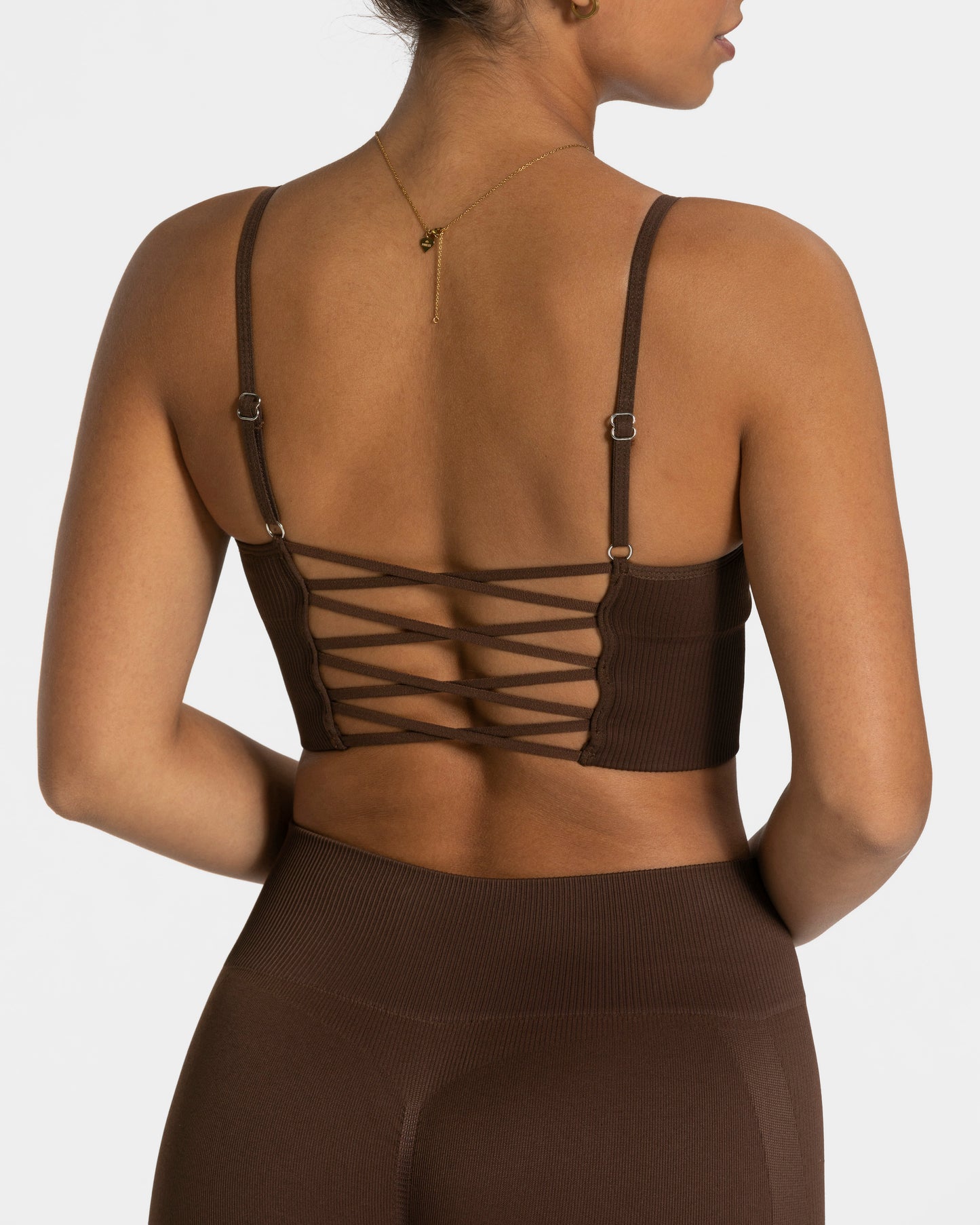 Elegant Cross Top ‘Dark Brown’