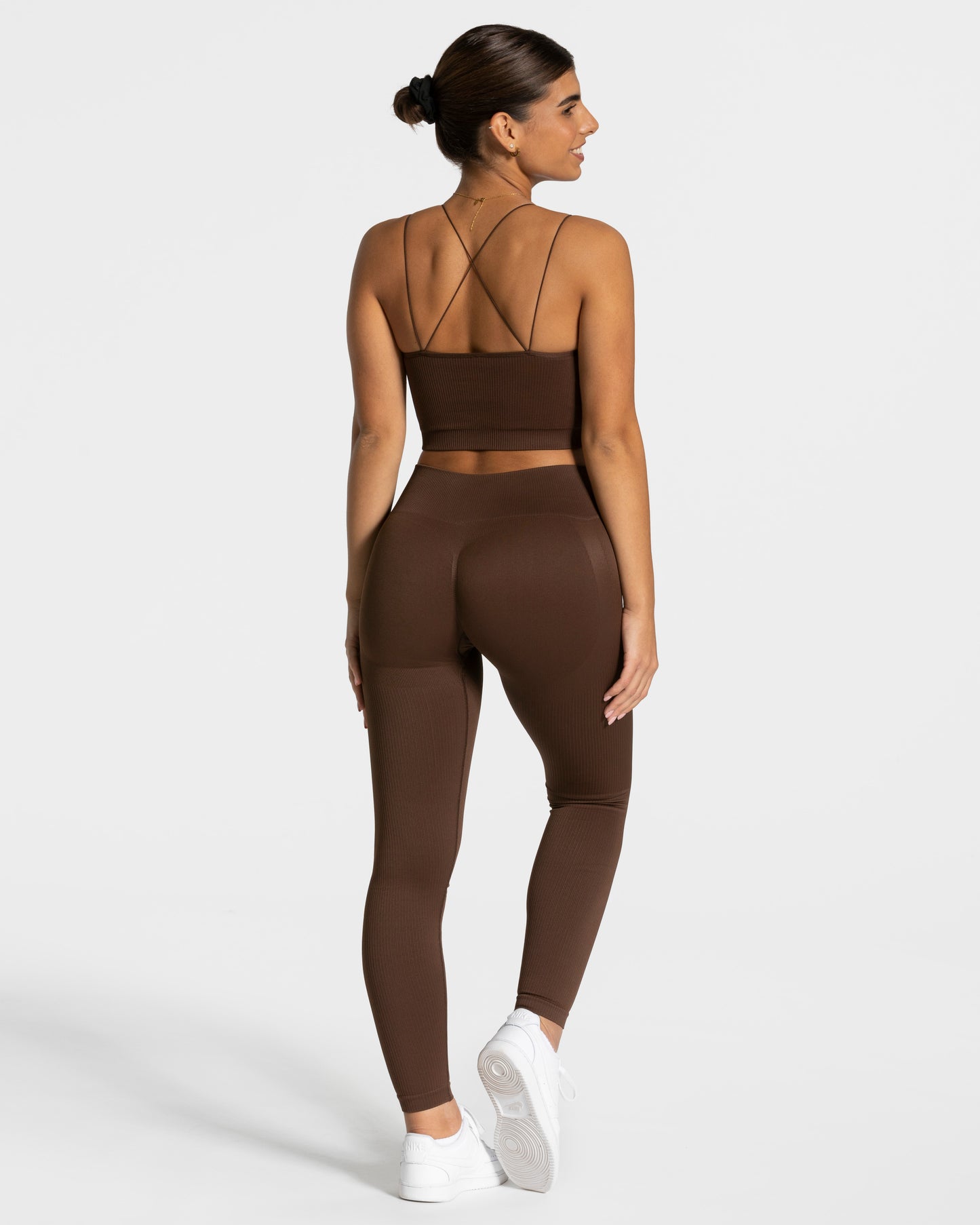 Elegant strap top “Marrone scuro”