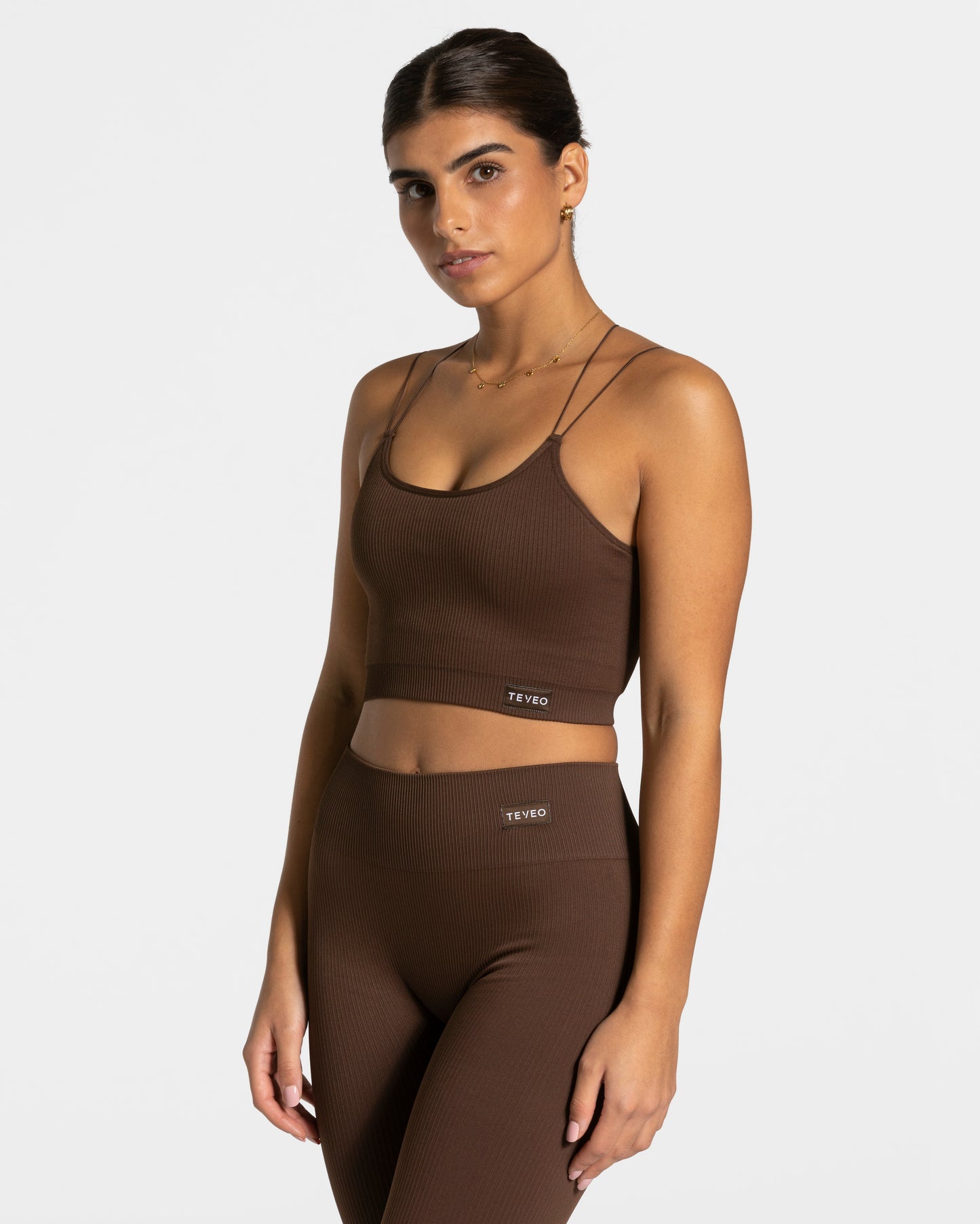 Elegant strap top “Marrone scuro”