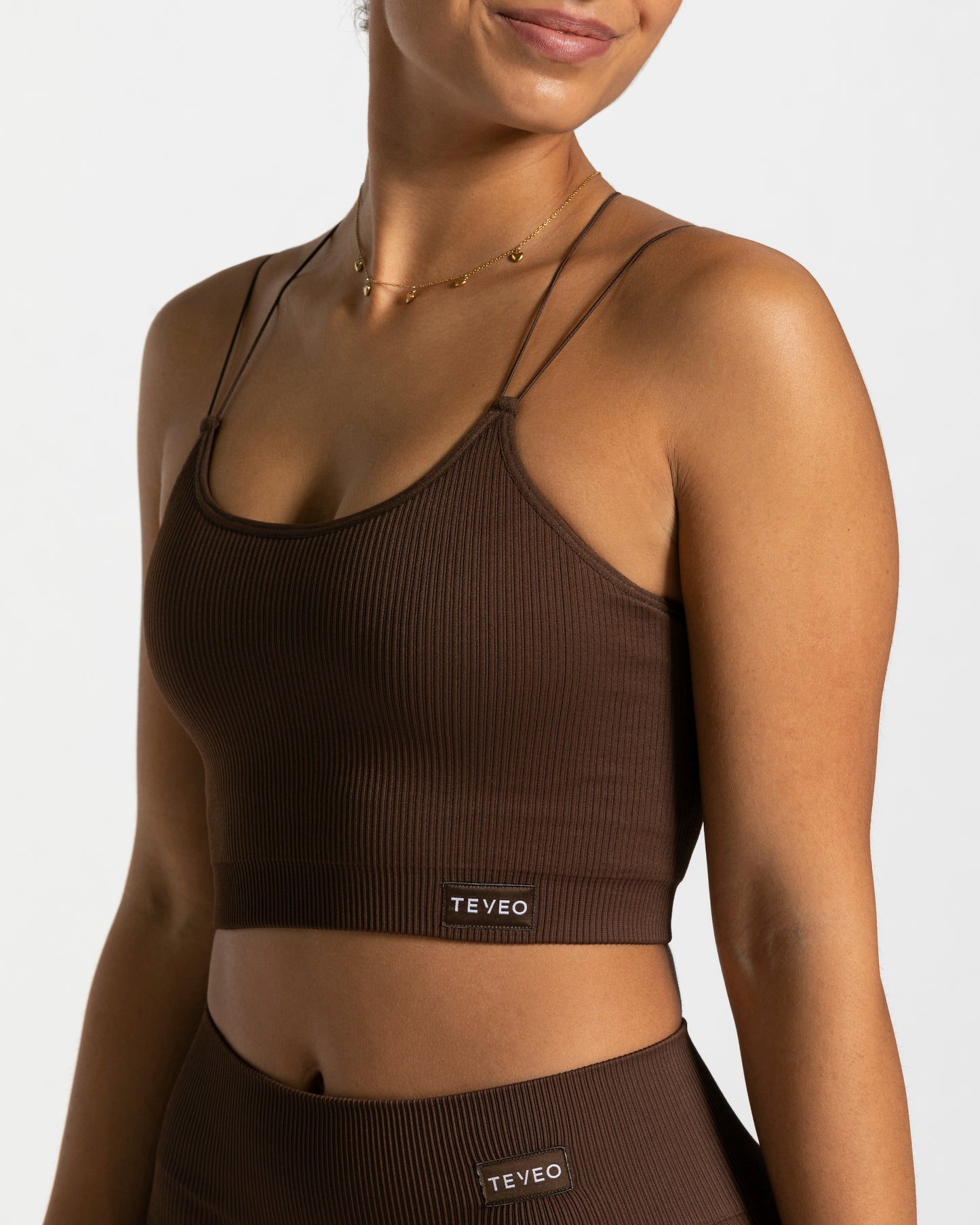 Elegant strap top “Marrone scuro”