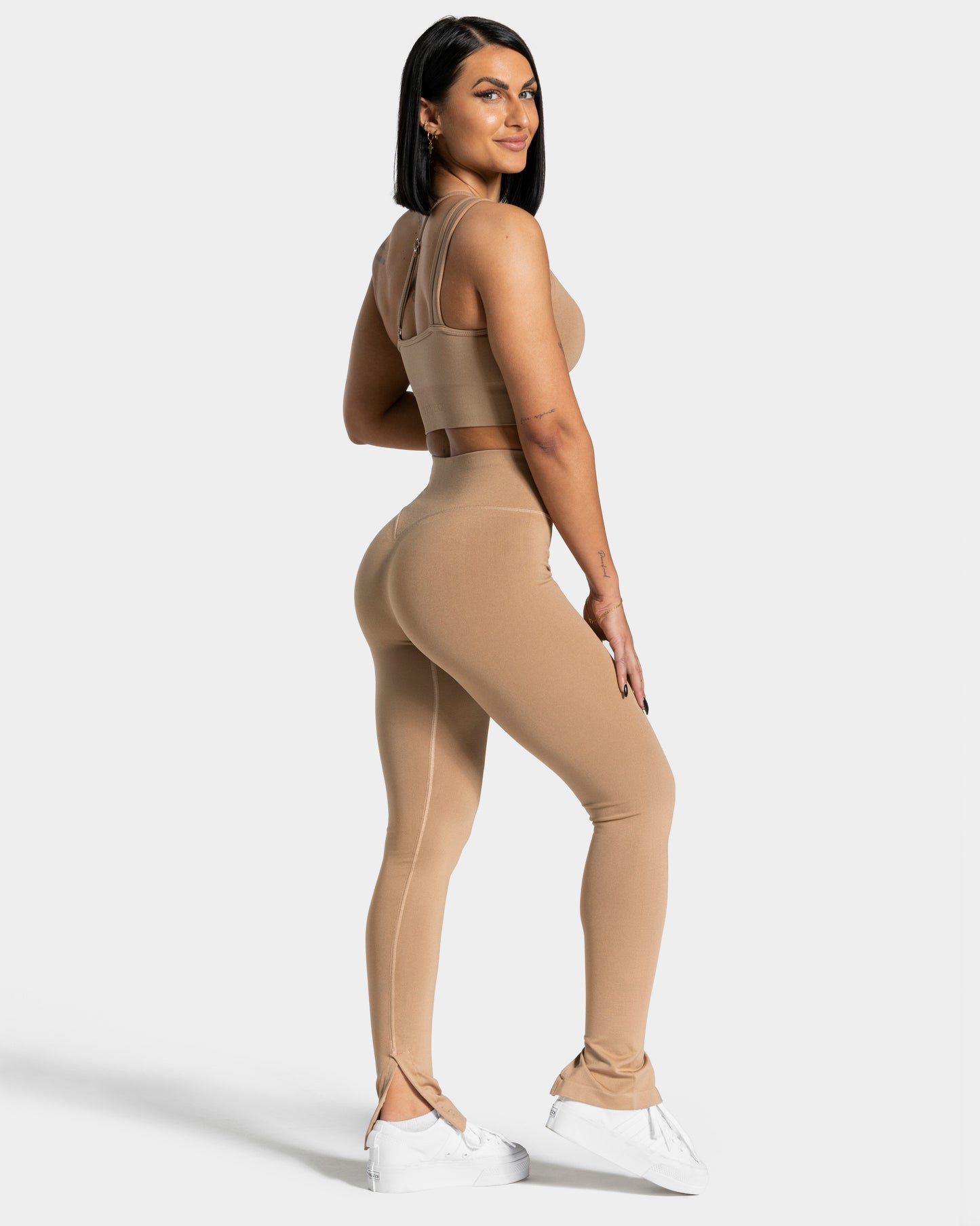 Sassy Slit Leggings ‘Beige’