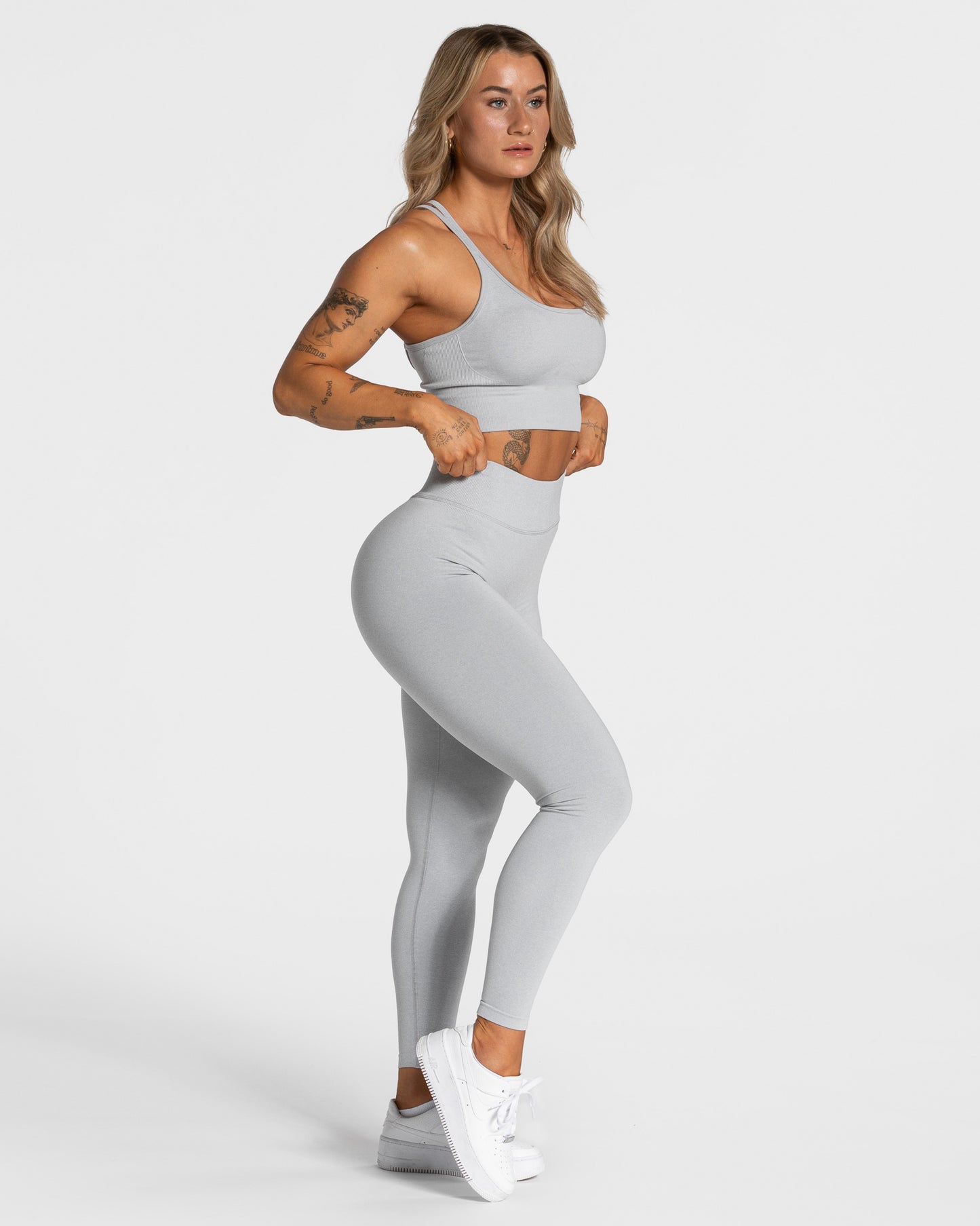 Legginsy Statement Scrunch „Jasnoszary”