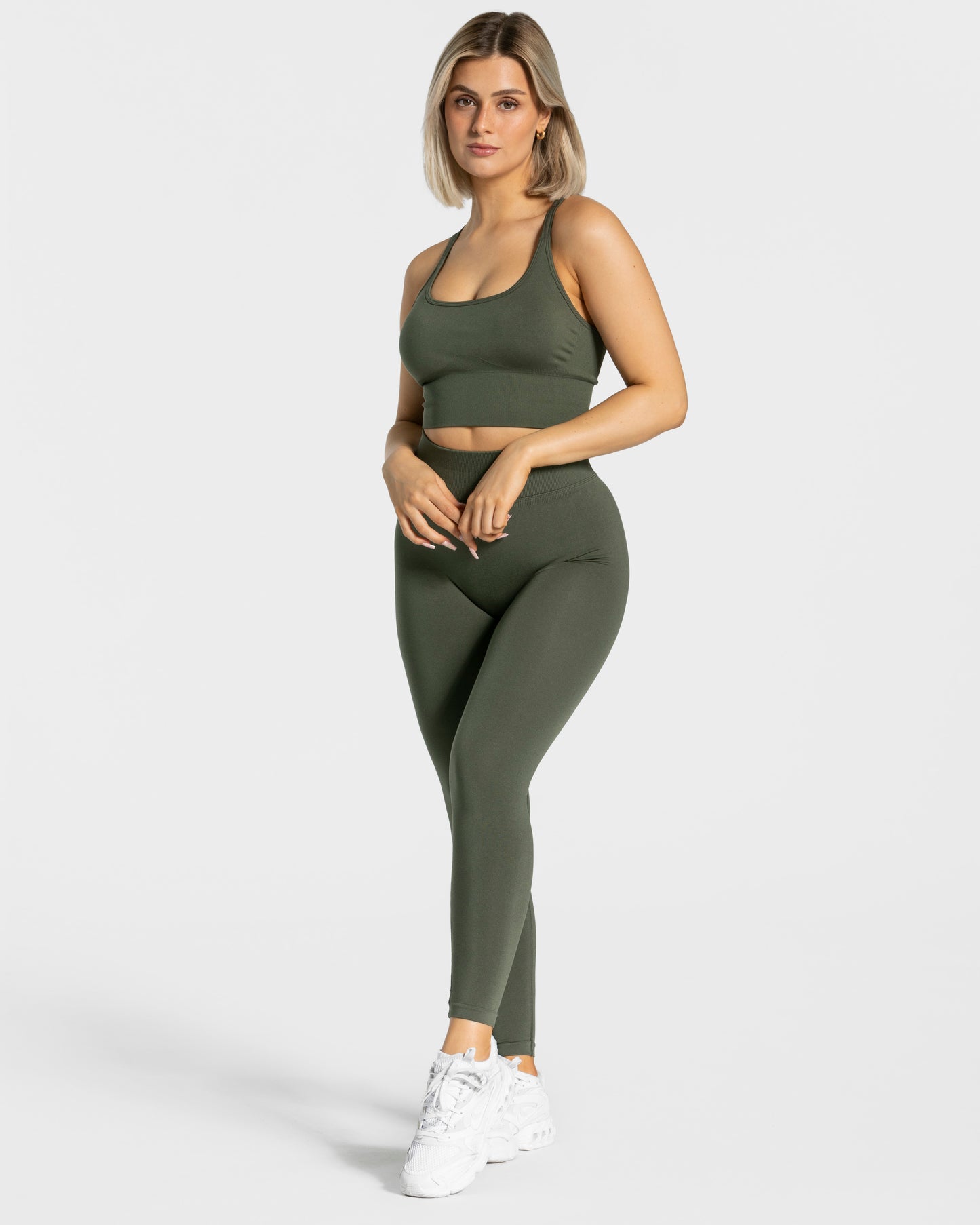 Statement Scrunch Leggings ‘Khaki’