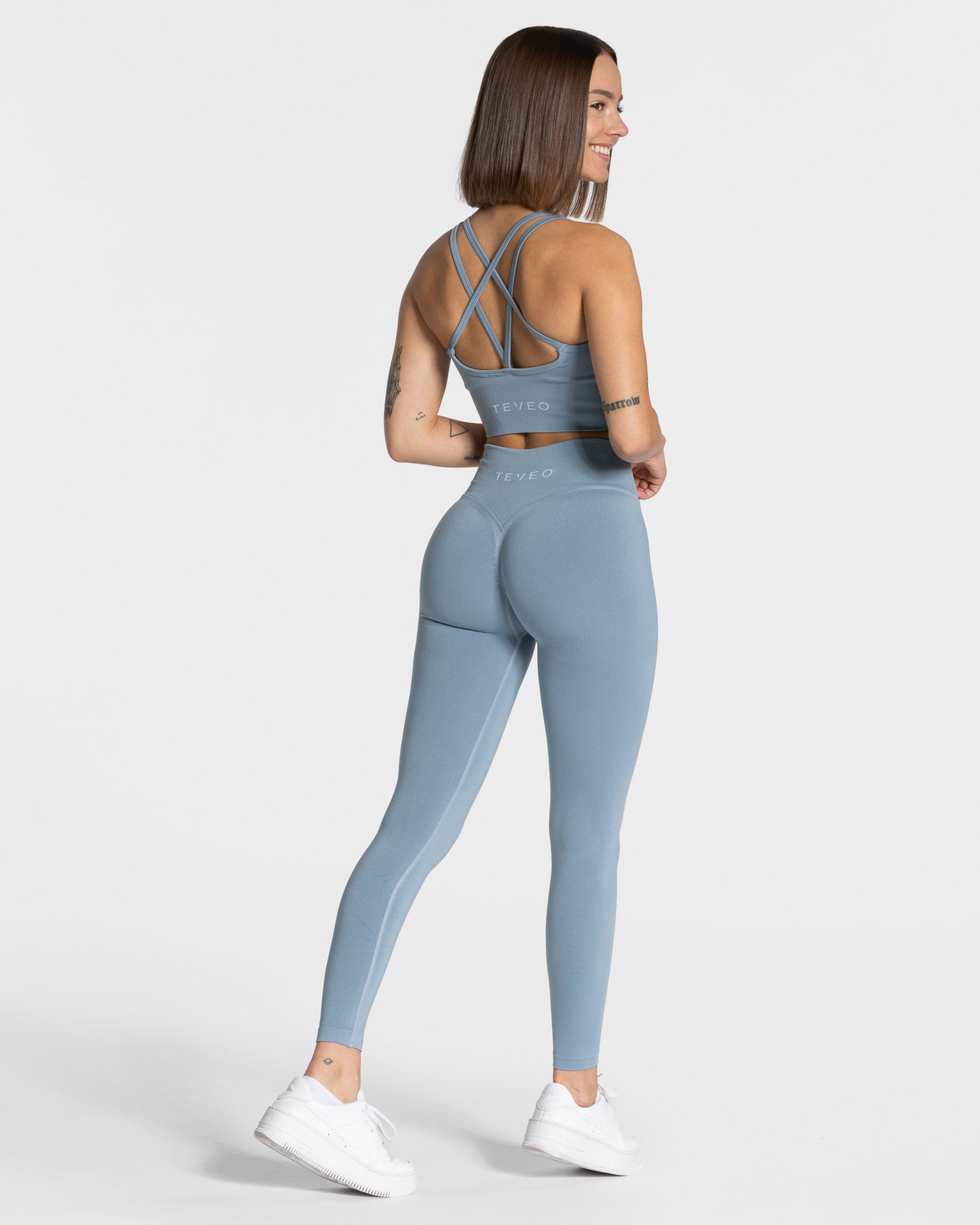 Statement Scrunch Leggings ‘Steel Blue’