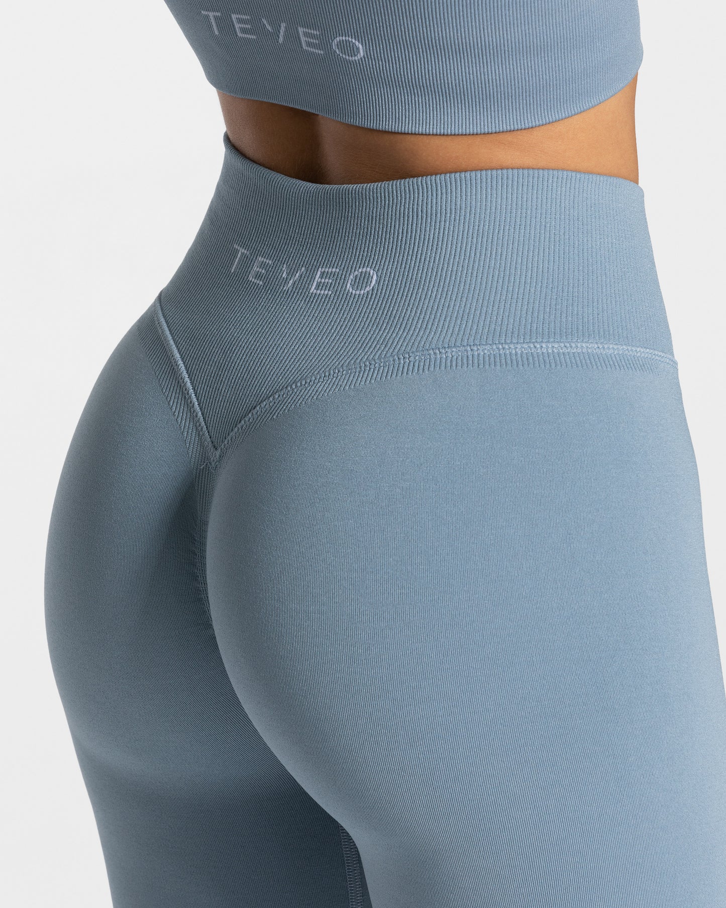 Statement Scrunch Leggings ‘Steel Blue’