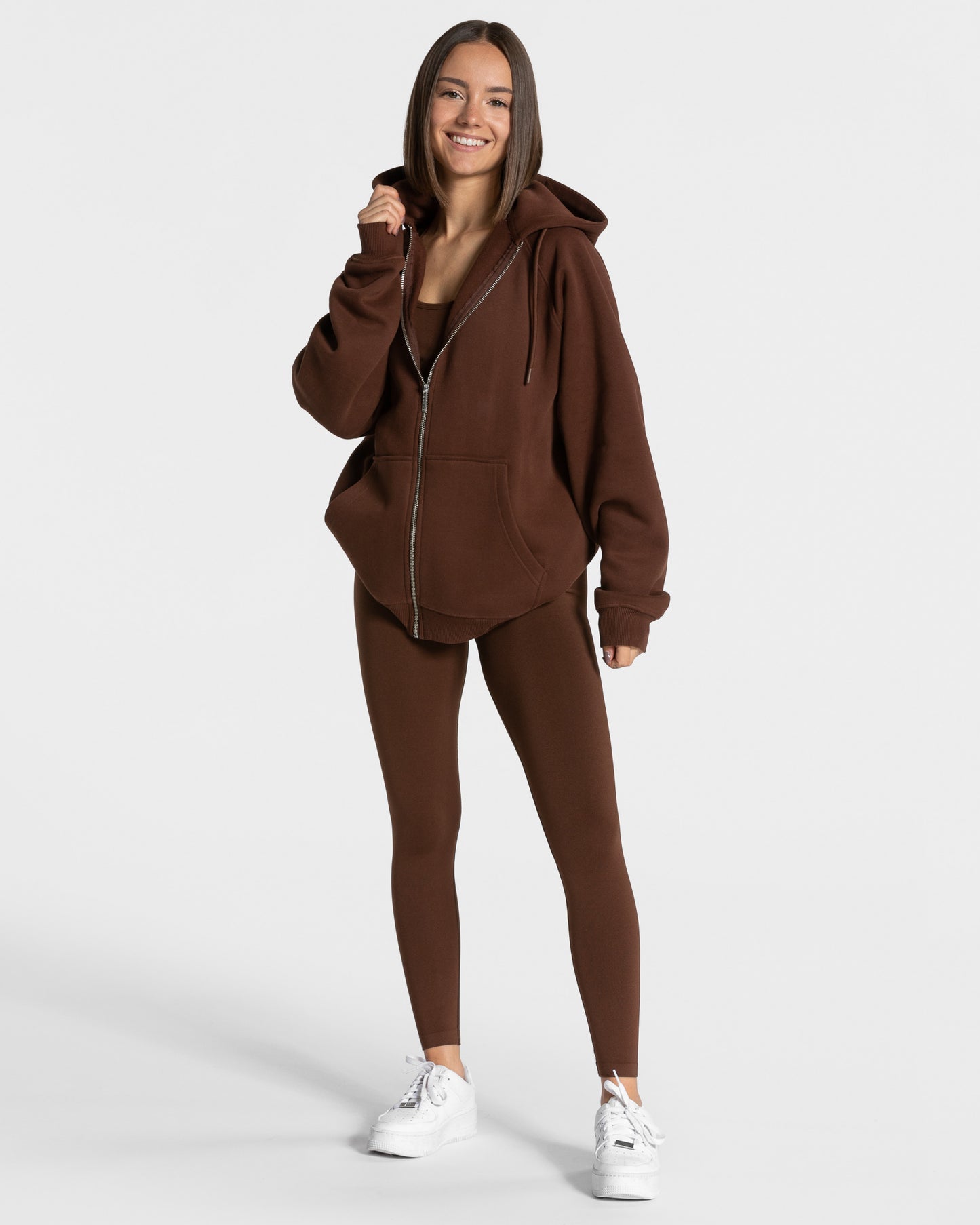 Rozpinana bluza oversize Statement „Kawowy”