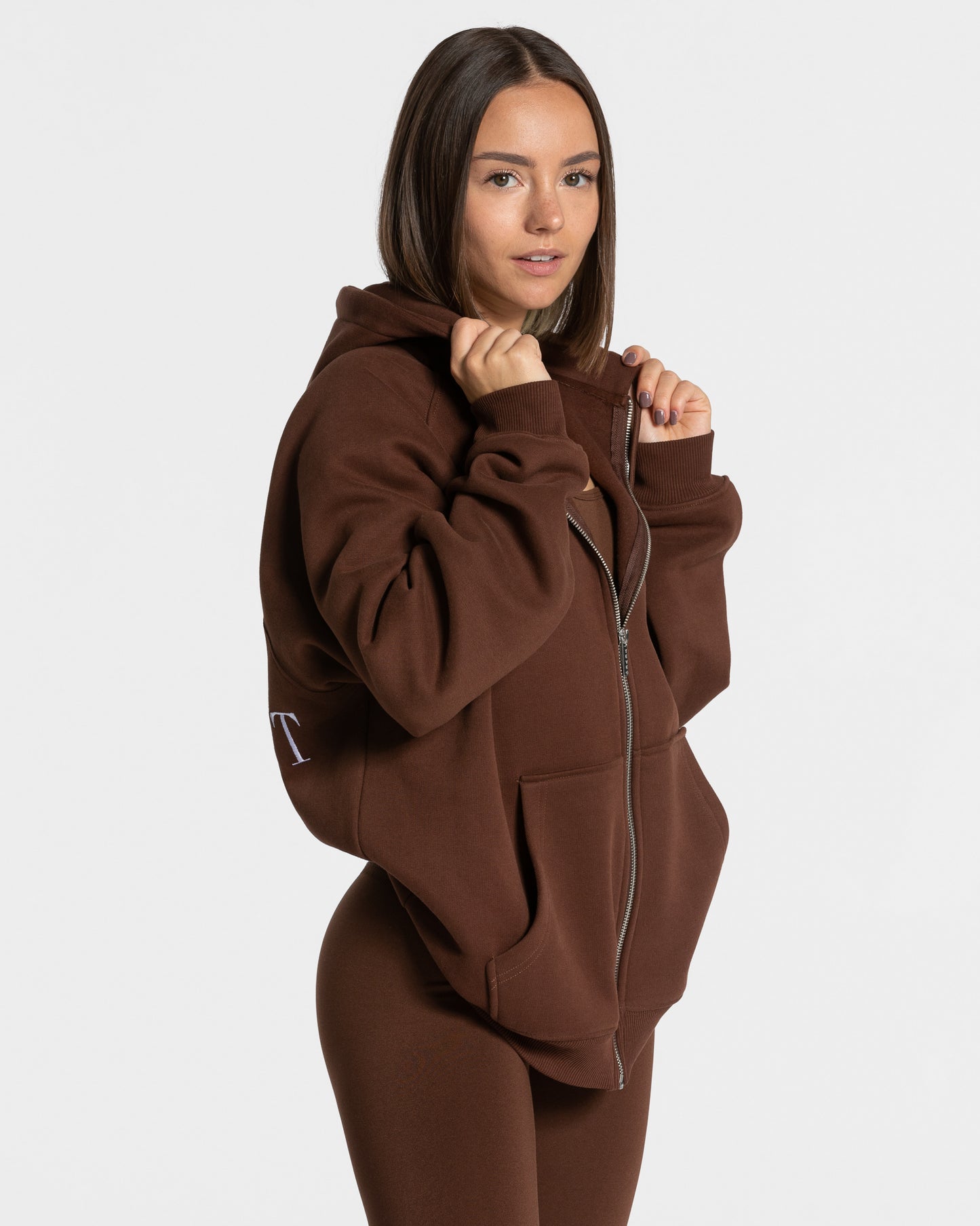 Rozpinana bluza oversize Statement „Kawowy”