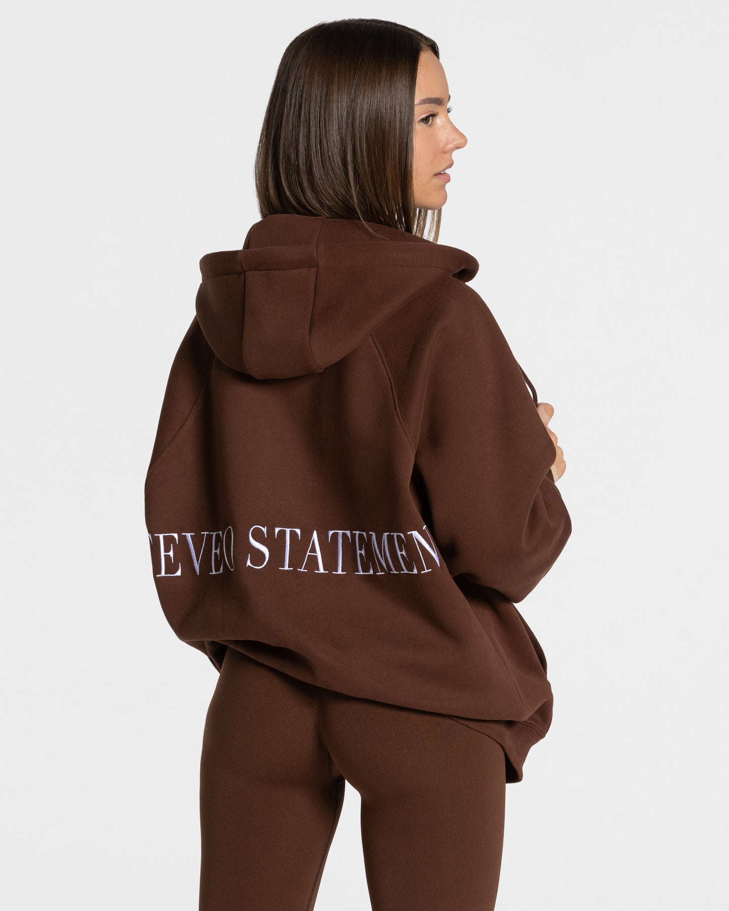 Rozpinana bluza oversize Statement „Kawowy”