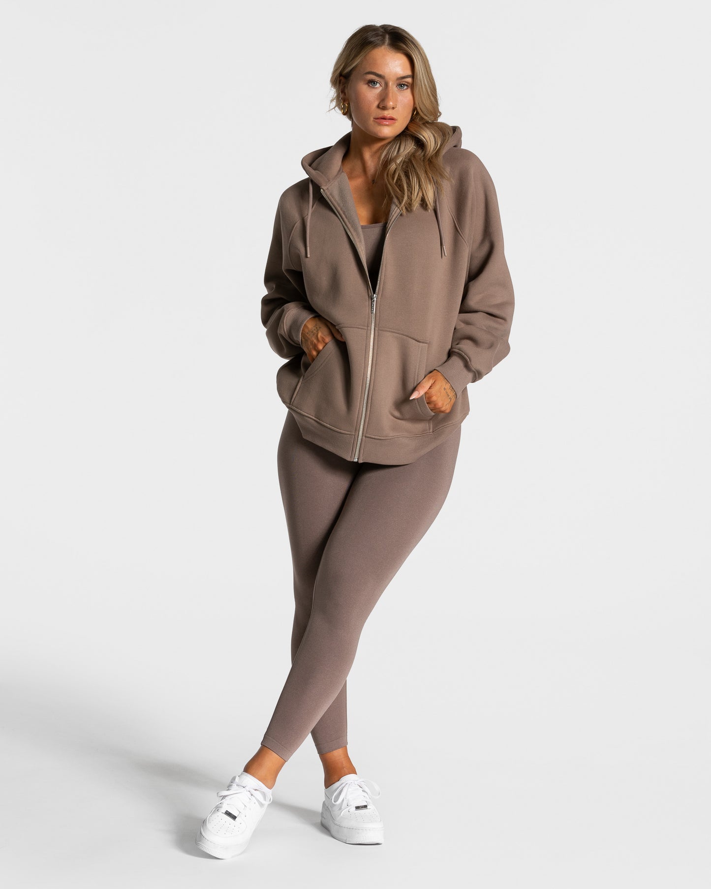 Bluza rozpinana Statement oversize „Mokka”