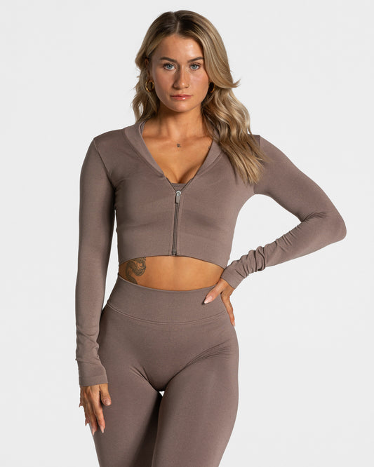 Statement Zip Jacket ‘Mocha’