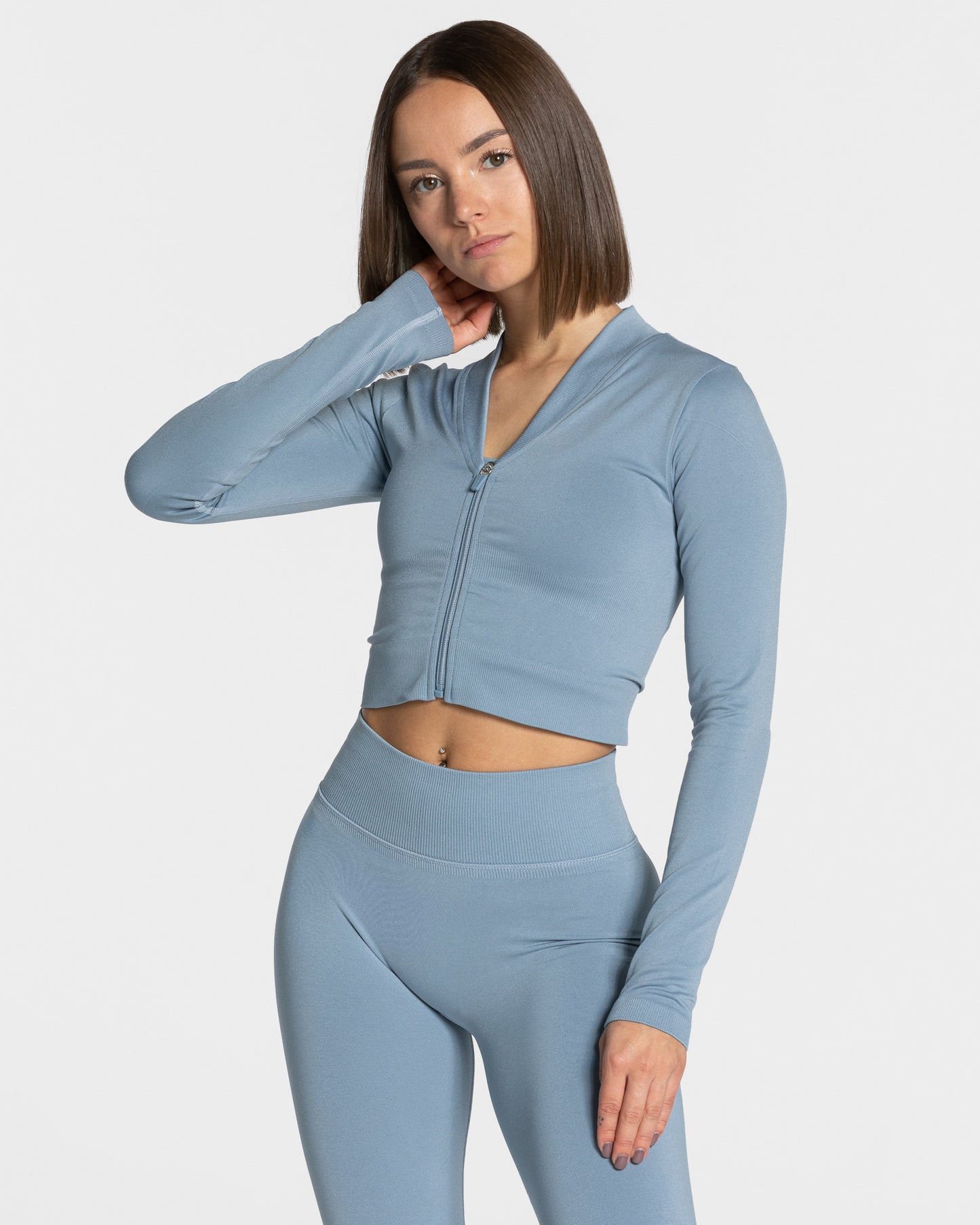 Statement Zip Jacket ‘Steel Blue’