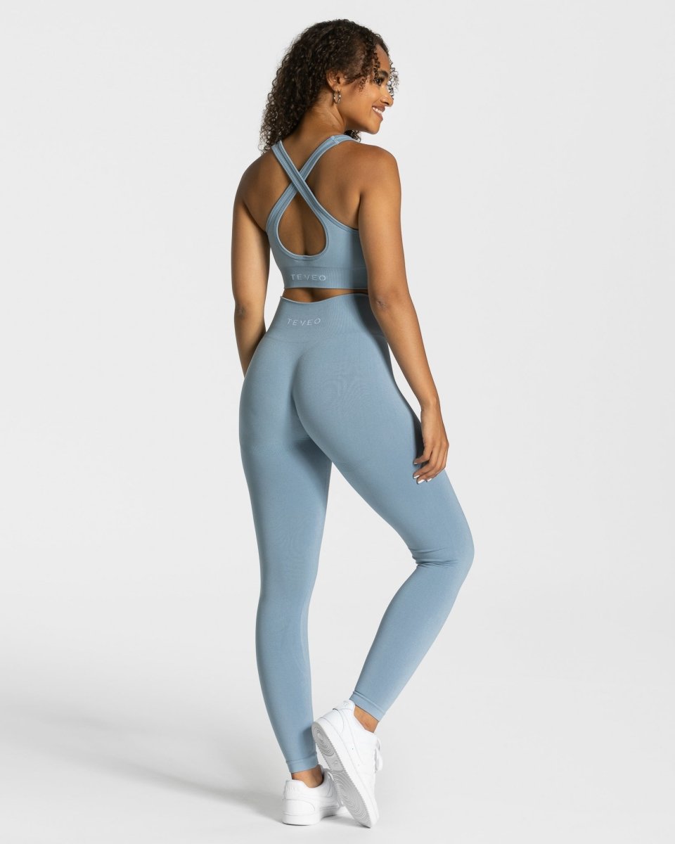 Classy Seamless Leggings "Stahlblau" - TEVEO