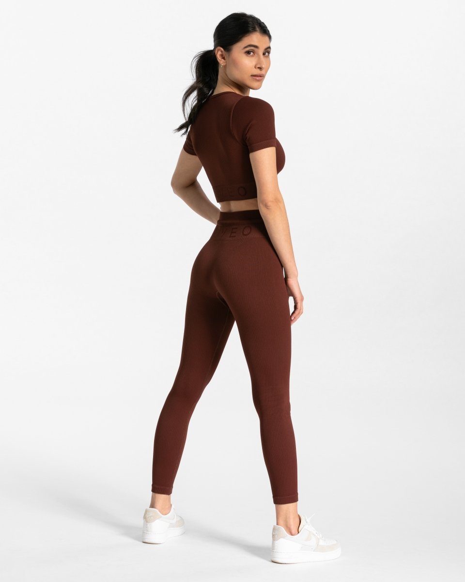 Ribbed Leggings "Mahagoni" - TEVEO