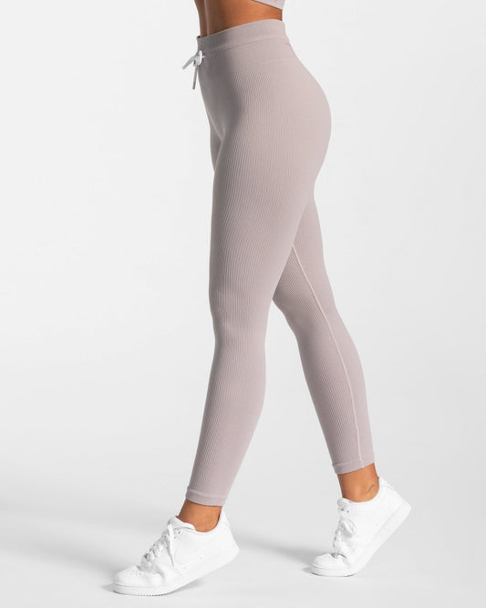 Ribbed Leggings "Stone" - TEVEO
