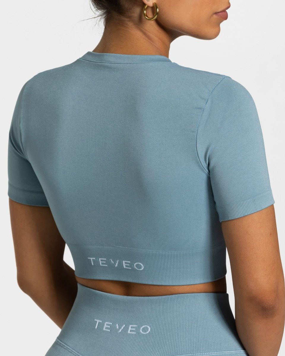 Sensation Crop Top "Stahlblau" - TEVEO