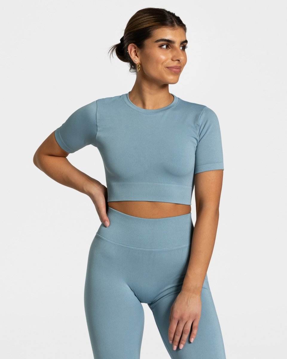 Sensation Crop Top "Stahlblau" - TEVEO