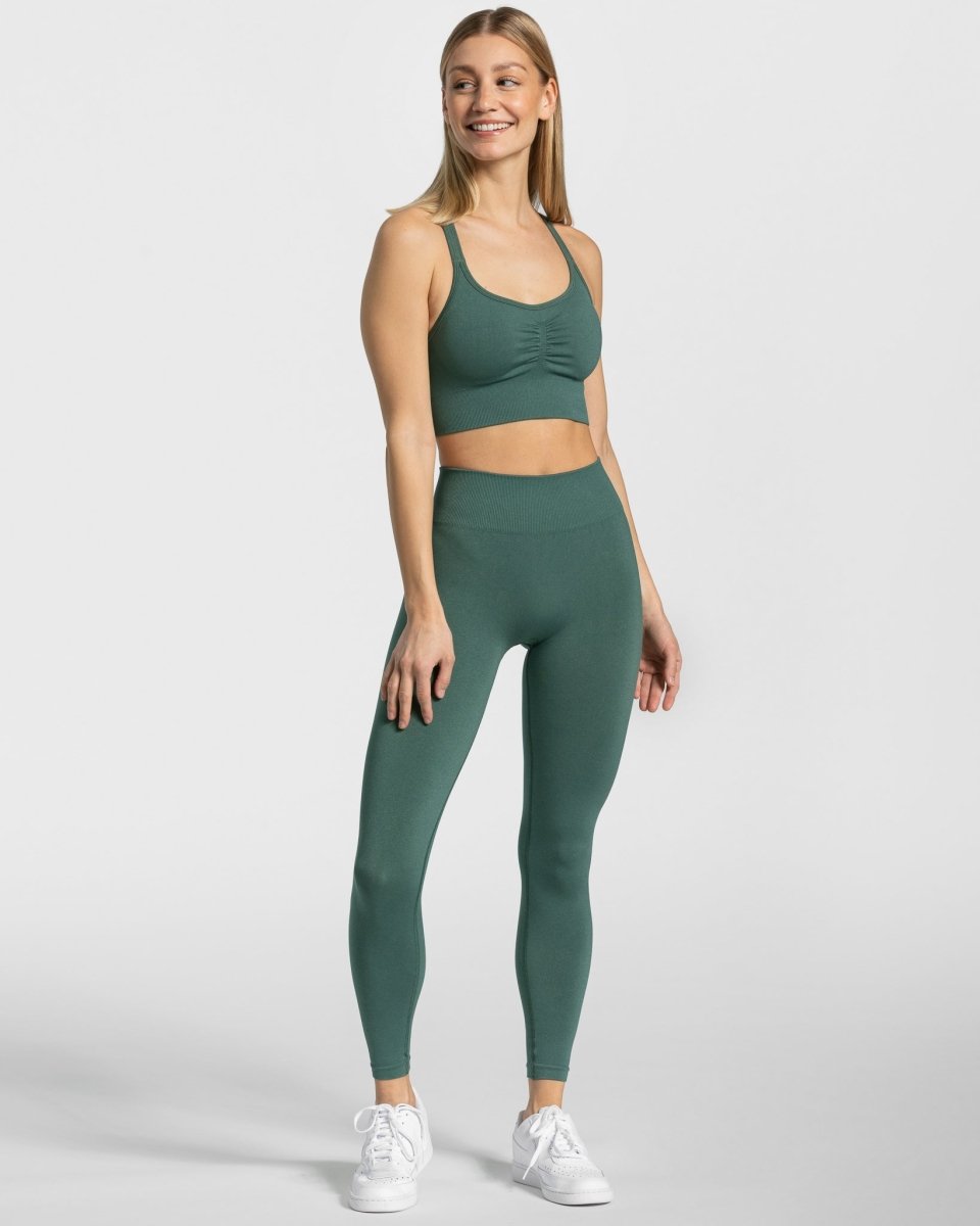 Timeless Scrunch Leggings "Dunkelgrün" - TEVEO