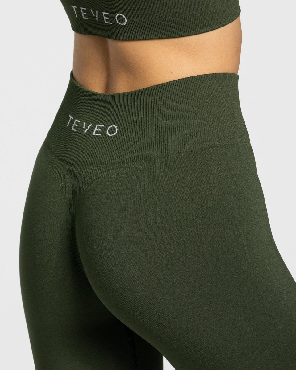 Timeless Scrunch Leggings "Khaki" - TEVEO