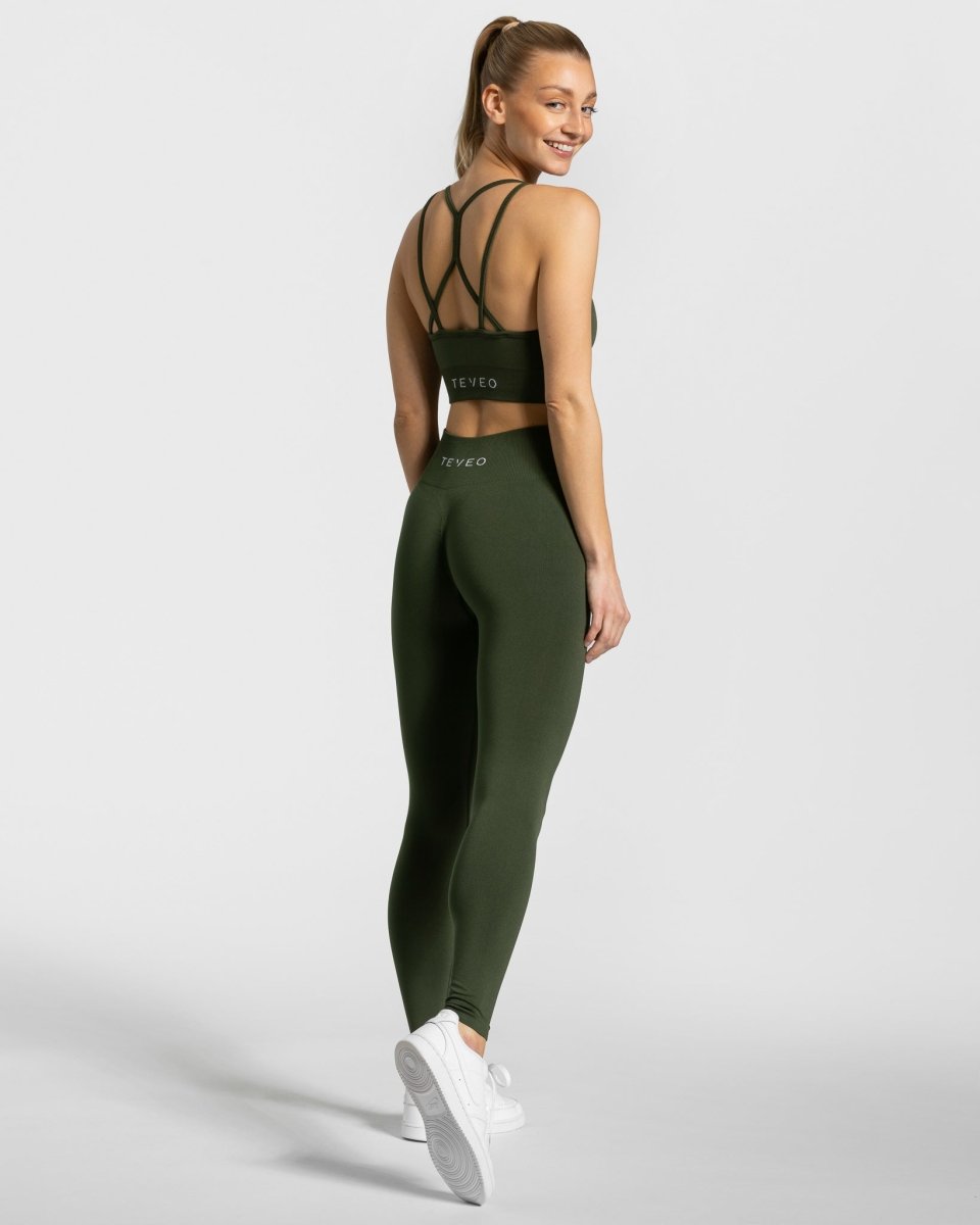 Timeless Scrunch Leggings "Khaki" - TEVEO