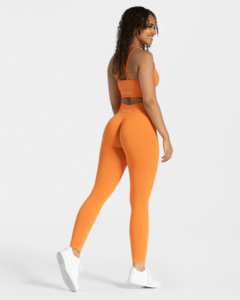 Timeless Scrunch Leggings "Orange" - TEVEO