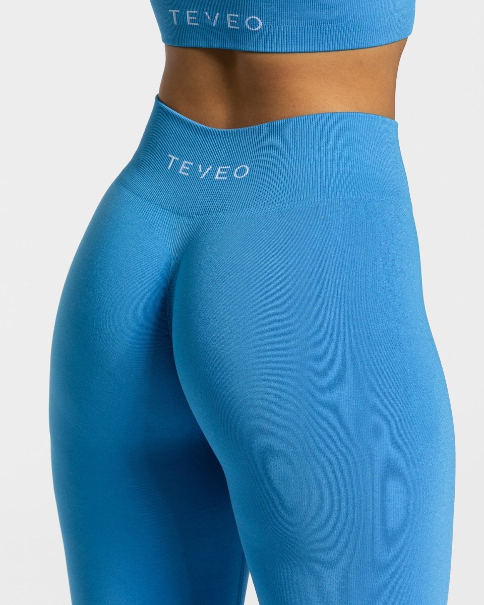 Timeless Scrunch Leggings "Sommerblau" - TEVEO