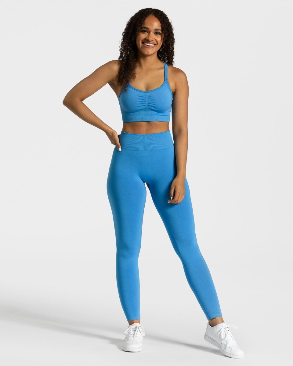 Timeless Scrunch Leggings "Sommerblau" - TEVEO