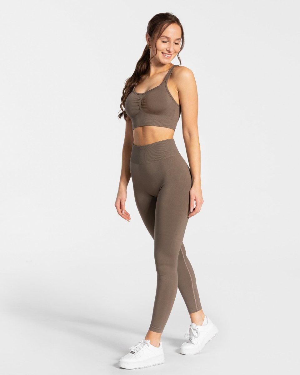 Timeless Scrunch Leggings "Taupe" - TEVEO