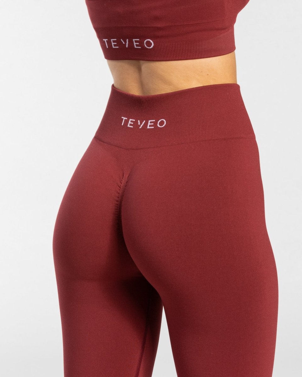 Timeless Scrunch Leggings "Weinrot" - TEVEO