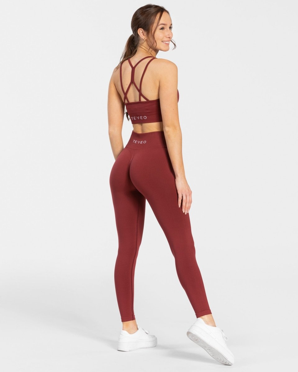 Timeless Scrunch Leggings "Weinrot" - TEVEO