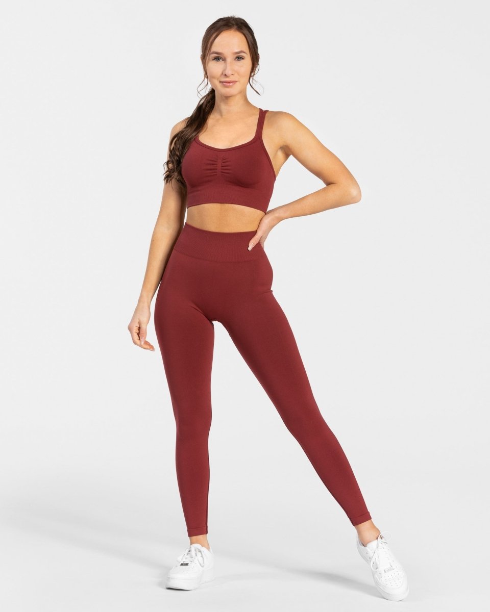 Timeless Scrunch Leggings "Weinrot" - TEVEO