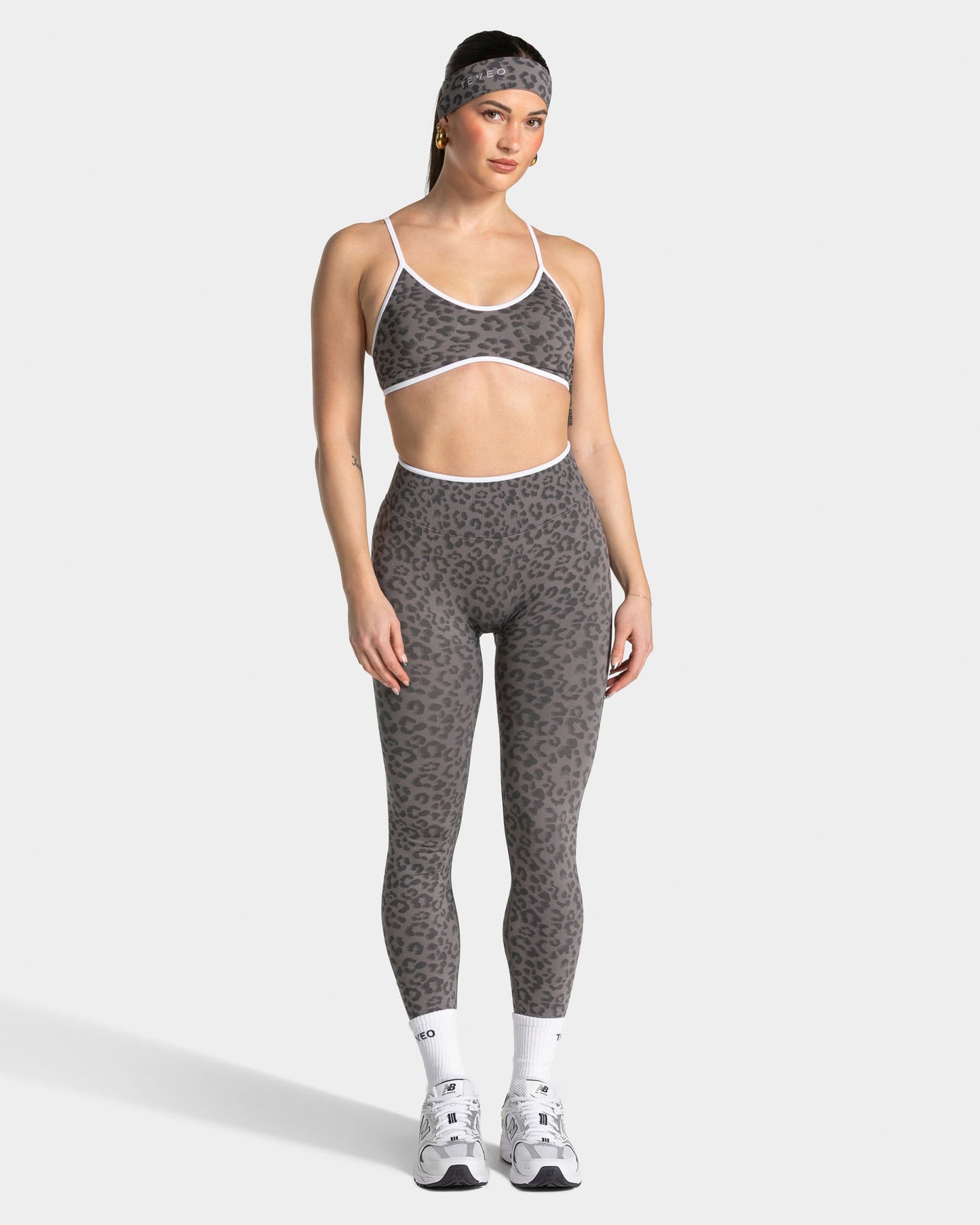 Leggings Sculpt Scrunch Contrastline “Stampa leopardata Grafite"