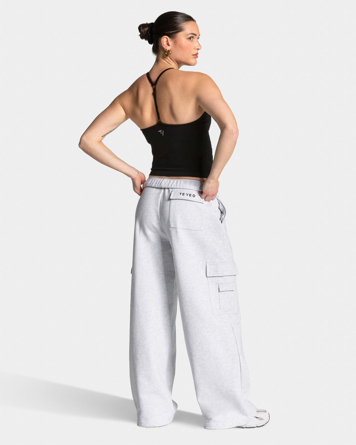 Lift Wide Leg Cargo Joggers ‘White Marl’