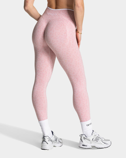 Leggings Sculpt Scrunch Contrastline “Stampa leopardata Rosa"