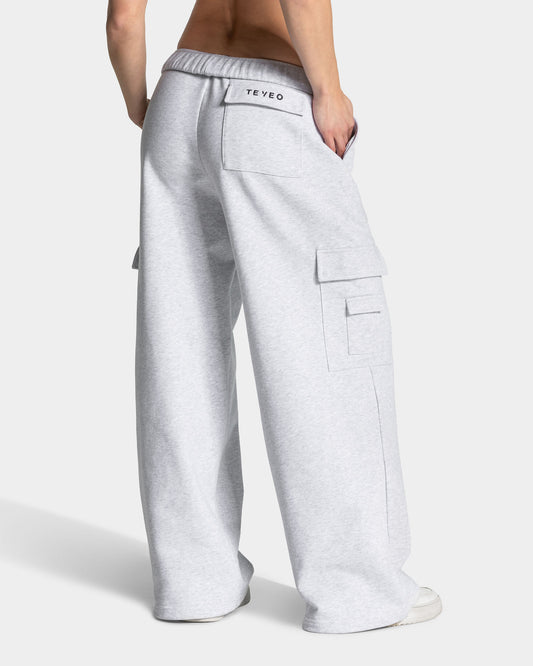 Lift Wide Leg Cargo Joggers ‘White Marl’